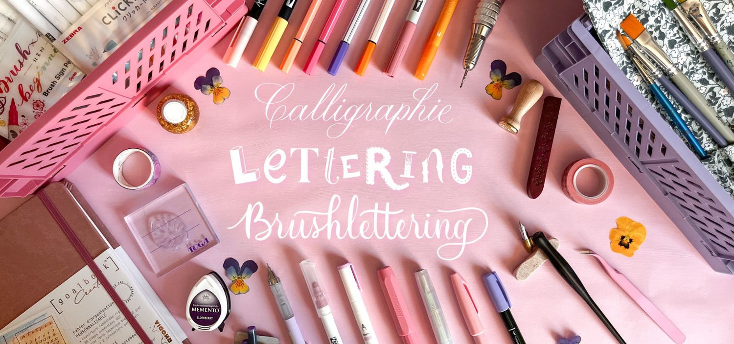 Représentation des types de techniques pour la calligraphie-lettering-brushettering
